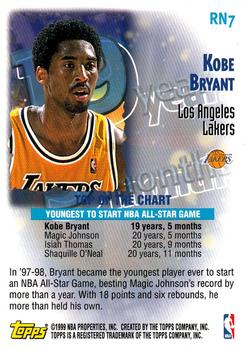 1999-00 Topps - Record Numbers #RN7 Kobe Bryant Back