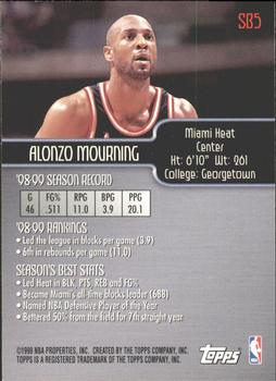 1999-00 Topps - Season's Best #SB5 Alonzo Mourning Back
