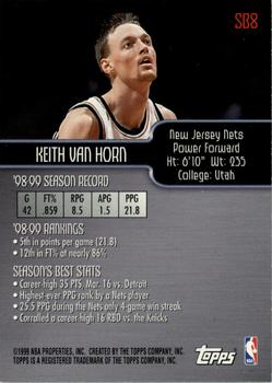 1999-00 Topps - Season's Best #SB8 Keith Van Horn Back