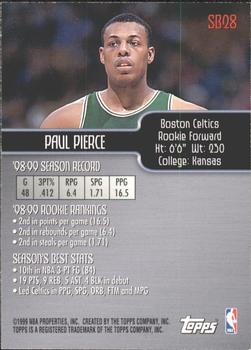 1999-00 Topps - Season's Best #SB28 Paul Pierce Back