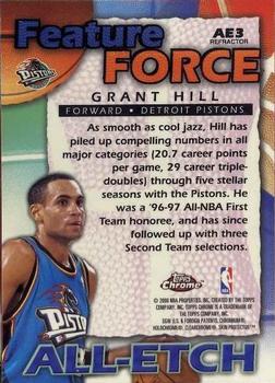1999-00 Topps Chrome - All-Etch Refractors #AE3 Grant Hill Back
