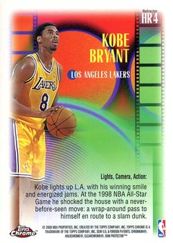 1999-00 Topps Chrome - Highlight Reels Refractors #HR4 Kobe Bryant Back