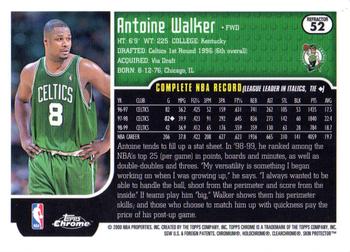 1999-00 Topps Chrome - Refractors #52 Antoine Walker Back