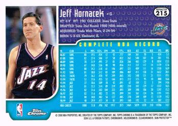 1999-00 Topps Chrome - Refractors #215 Jeff Hornacek Back