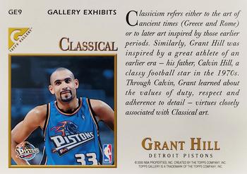 1999-00 Topps Gallery - Gallery Exhibits #GE9 Grant Hill Back