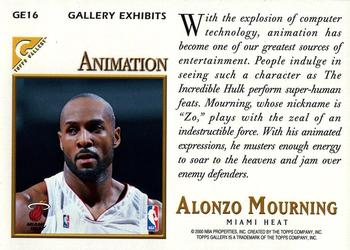 1999-00 Topps Gallery - Gallery Exhibits #GE16 Alonzo Mourning Back