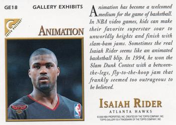 1999-00 Topps Gallery - Gallery Exhibits #GE18 Isaiah Rider Back
