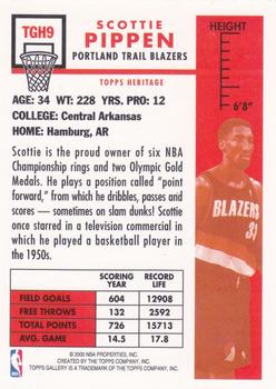 1999-00 Topps Gallery - Heritage #TGH9 Scottie Pippen Back