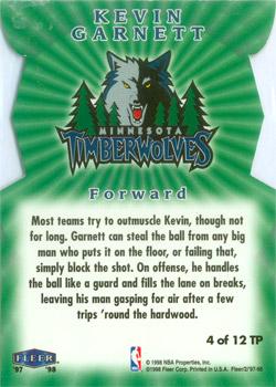 1997-98 Fleer - Tower of Power #4 TP Kevin Garnett Back