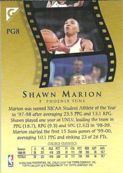 1999-00 Topps Gallery - Photo Gallery #PG8 Shawn Marion Back