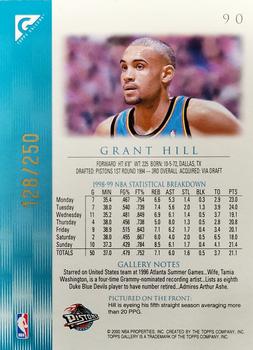 1999-00 Topps Gallery - Player's Private Issue #90 Grant Hill Back