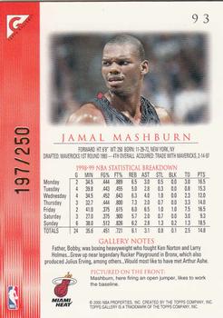 1999-00 Topps Gallery - Player's Private Issue #93 Jamal Mashburn Back