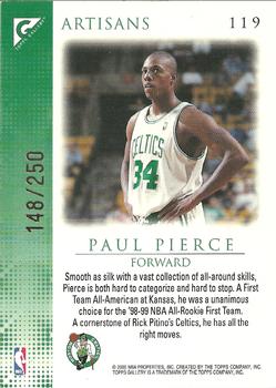 1999-00 Topps Gallery - Player's Private Issue #119 Paul Pierce Back