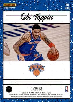 2020-21 Panini Instant NBA Rated Rookie Retro #RR8 Obi Toppin Back