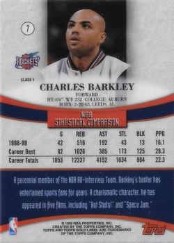 1999-00 Topps Gold Label - Class 1 Black Label #7 Charles Barkley Back