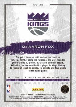 2020-21 Panini Court Kings #38 De'Aaron Fox Back