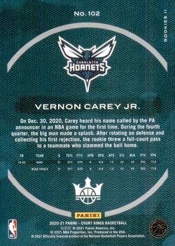 2020-21 Panini Court Kings #102 Vernon Carey Jr. Back