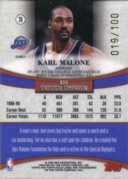 1999-00 Topps Gold Label - Class 1 Red Label #30 Karl Malone Back