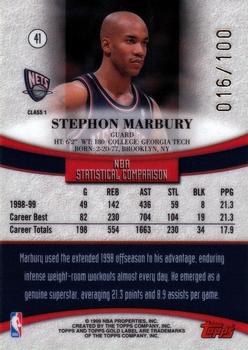 1999-00 Topps Gold Label - Class 1 Red Label #41 Stephon Marbury Back