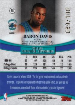 1999-00 Topps Gold Label - Class 1 Red Label #88 Baron Davis Back