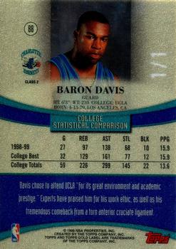 1999-00 Topps Gold Label - Class 2 One to One #88 Baron Davis Back