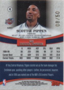 1999-00 Topps Gold Label - Class 2 Red Label #40 Scottie Pippen Back