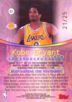1999-00 Topps Gold Label - New Standard Red Label #NS4 Kobe Bryant Back