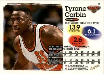 1997-98 Hoops #9 Tyrone Corbin Back
