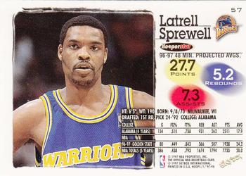 1997-98 Hoops #57 Latrell Sprewell Back