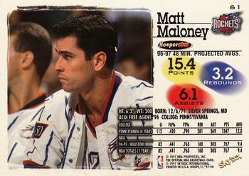 1997-98 Hoops #61 Matt Maloney Back