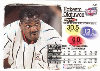 1997-98 Hoops #62 Hakeem Olajuwon Back