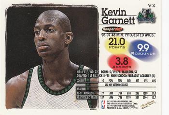 1997-98 Hoops #92 Kevin Garnett Back
