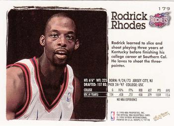 1997-98 Hoops #179 Rodrick Rhodes Back