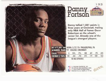 1997-98 Hoops #193 Danny Fortson Back