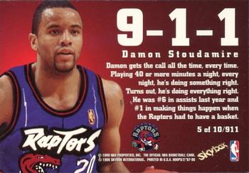 1997-98 Hoops - 9-1-1 #5/911 Damon Stoudamire Back