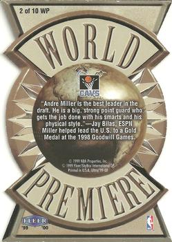 1999-00 Ultra - World Premiere #2 WP Andre Miller Back