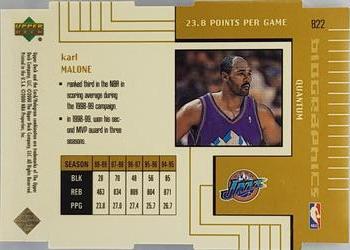 1999-00 Upper Deck - BioGraphics Level 2 (Quantum Gold) #B22 Karl Malone Back