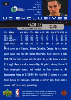 1999-00 Upper Deck - UD Exclusives #29 Steve Nash Back