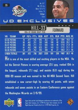 1999-00 Upper Deck - UD Exclusives #35 Grant Hill Back