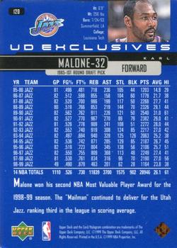 1999-00 Upper Deck - UD Exclusives #120 Karl Malone Back