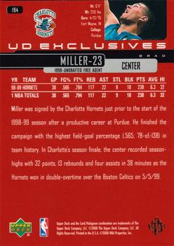 1999-00 Upper Deck - UD Exclusives #194 Brad Miller Back