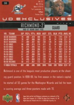 1999-00 Upper Deck - UD Exclusives #310 Mitch Richmond Back