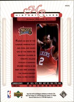 1999-00 Upper Deck - History Class #HC5 Moses Malone Back