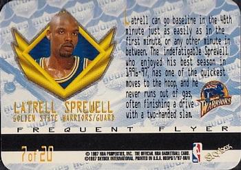 1997-98 Hoops - Frequent Flyer Club #7 Latrell Sprewell Back