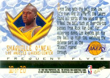 1997-98 Hoops - Frequent Flyer Club #10 Shaquille O'Neal Back