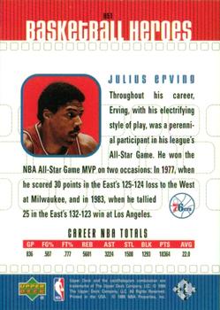1999-00 Upper Deck - Basketball Heroes: Julius Erving #H51 Julius Erving Back