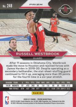 2020-21 Panini Prizm - Blue Wave Prizms #248 Russell Westbrook Back
