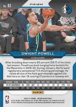 2020-21 Panini Prizm - Silver Prizms #83 Dwight Powell Back