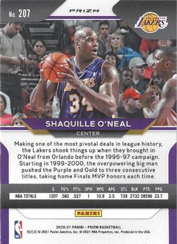 2020-21 Panini Prizm - Silver Prizms #207 Shaquille O'Neal Back