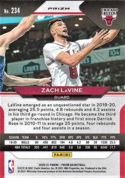2020-21 Panini Prizm - Red Ice Prizms #234 Zach LaVine Back